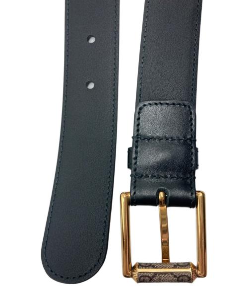 GUCCI（グッチ）GUCCI (グッチ) GGスプリームバックル スクエアレザーベルト ブラックの古着・服飾アイテム