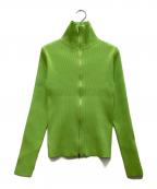 HeRIN.CYEヘリンドットサイ）の古着「Zip up knit tops/ジップ アップ ニット トップス」｜グリーン