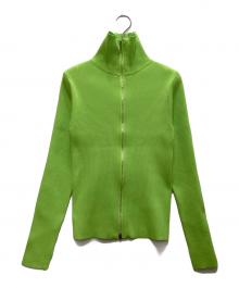 HeRIN.CYE（ヘリンドットサイ）の古着「Zip up knit tops/ジップ アップ ニット トップス」｜グリーン