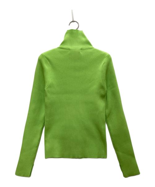 HeRIN.CYE（ヘリンドットサイ）HeRIN.CYE (ヘリンドットサイ) Zip up knit tops/ジップ アップ ニット トップス グリーン サイズ:freeの古着・服飾アイテム