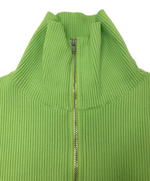 HeRIN.CYE（ヘリンドットサイ）HeRIN.CYE (ヘリンドットサイ) Zip up knit tops/ジップ アップ ニット トップス グリーン サイズ:freeの古着・服飾アイテム