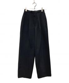 ENFOLD（エンフォルド）の古着「STRAIGHT-TAILORED TROUSERS/ストレート-テイラード トラウザーズ」｜ブラック