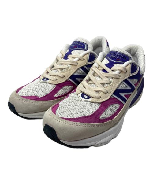 NEW BALANCE（ニューバランス）NEW BALANCE (ニューバランス) ローカットスニーカー ホワイト×パープル サイズ:cm26の古着・服飾アイテム