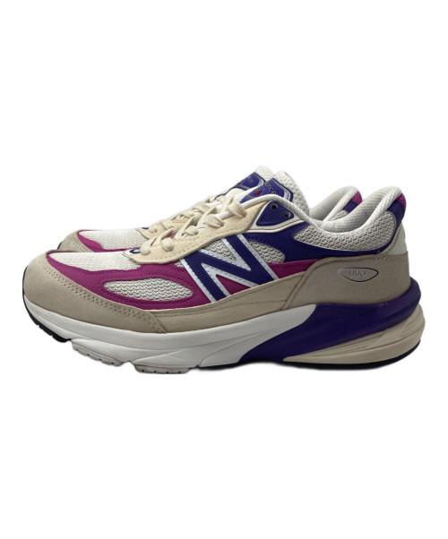 NEW BALANCE（ニューバランス）NEW BALANCE (ニューバランス) ローカットスニーカー ホワイト×パープル サイズ:cm26の古着・服飾アイテム