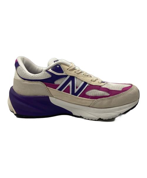 NEW BALANCE（ニューバランス）NEW BALANCE (ニューバランス) ローカットスニーカー ホワイト×パープル サイズ:cm26の古着・服飾アイテム