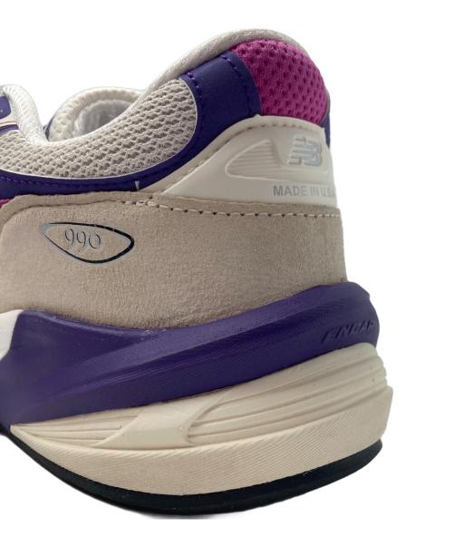 NEW BALANCE（ニューバランス）NEW BALANCE (ニューバランス) ローカットスニーカー ホワイト×パープル サイズ:cm26の古着・服飾アイテム