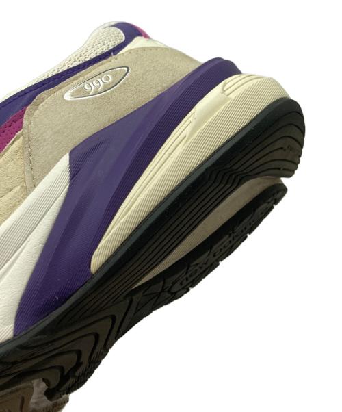 NEW BALANCE（ニューバランス）NEW BALANCE (ニューバランス) ローカットスニーカー ホワイト×パープル サイズ:cm26の古着・服飾アイテム