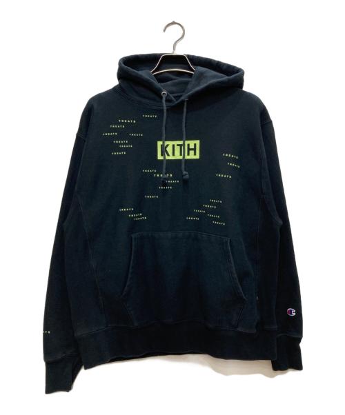 KITH（キス）KITH (キス) ロゴフーディー ブラック サイズ:Ｌの古着・服飾アイテム