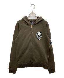 NUMBER (N)INE（ナンバーナイン）の古着「スカルジップアップパーカー」｜ブラウン