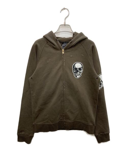 NUMBER (N)INE（ナンバーナイン）NUMBER (N)INE (ナンバーナイン) スカルジップアップパーカー ブラウン サイズ:1の古着・服飾アイテム