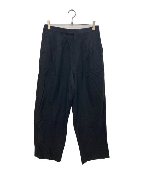 LAD MUSICIAN（ラッドミュージシャン）LAD MUSICIAN (ラッドミュージシャン) WOOL GABARDINE WIDE FLARE SLACKS/ウールギャバジンワイドフレアスラックス ブラック サイズ:44の古着・服飾アイテム