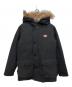 DANTON（ダントン）の古着「ファー付ダウンジャケット」｜ブラック