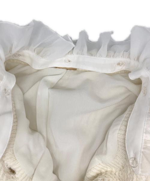 Snidel（スナイデル）Snidel (スナイデル) ファーライクフリルニットジャケット ホワイト サイズ:FREEの古着・服飾アイテム