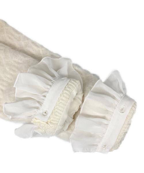 Snidel（スナイデル）Snidel (スナイデル) ファーライクフリルニットジャケット ホワイト サイズ:FREEの古着・服飾アイテム