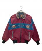 BEE-WILDビー ワイルド）の古着「ネイティブ柄ジップジャケット」｜ボルドー