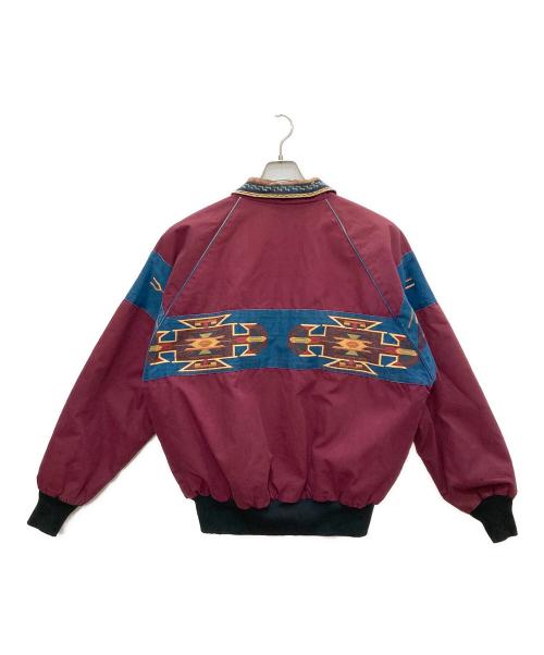 BEE-WILD（ビー ワイルド）BEE-WILD (ビー ワイルド) ネイティブ柄ジップジャケット ボルドー サイズ:Ｍの古着・服飾アイテム