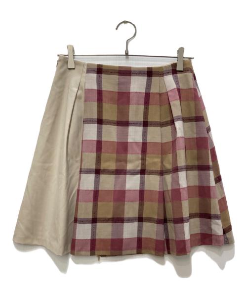 BLUE LABEL CRESTBRIDGE（ブルーレーベルクレストブリッジ）BLUE LABEL CRESTBRIDGE (ブルーレーベルクレストブリッジ) チェックスカート ベージュ サイズ:38の古着・服飾アイテム