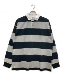 POLO RALPH LAUREN（ポロ・ラルフローレン）の古着「LSYDRUGBYM1-LONG SLEEV カットソー」｜グレー×ブラック