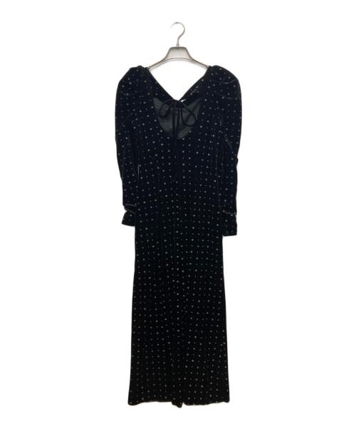 Snidel（スナイデル）Snidel (スナイデル) ベロア刺繍ワンピース ブラックの古着・服飾アイテム