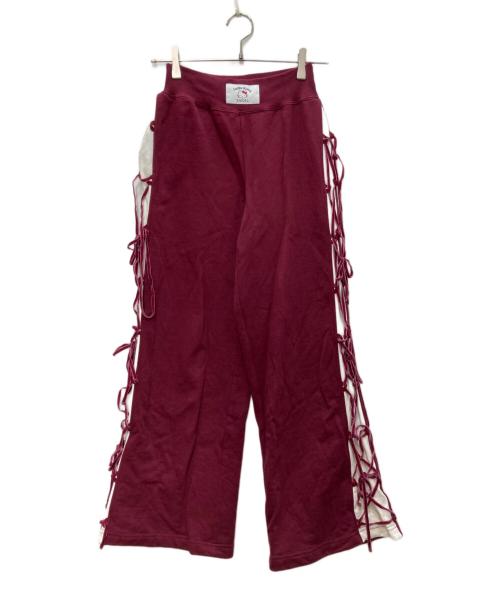 Snidel（スナイデル）Snidel (スナイデル) HELLO KITTY (ハローキティ) レースアップパンツ ボルドーの古着・服飾アイテム