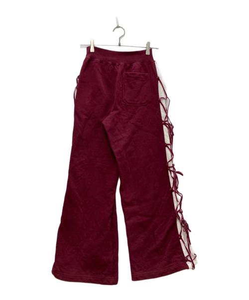 Snidel（スナイデル）Snidel (スナイデル) HELLO KITTY (ハローキティ) レースアップパンツ ボルドーの古着・服飾アイテム