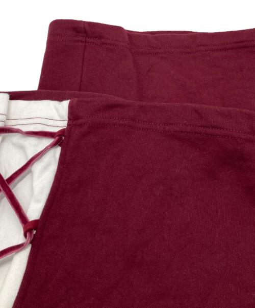 Snidel（スナイデル）Snidel (スナイデル) HELLO KITTY (ハローキティ) レースアップパンツ ボルドーの古着・服飾アイテム