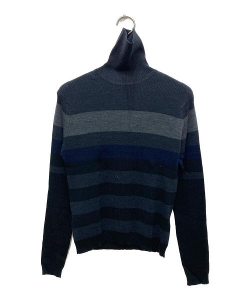 JOHN SMEDLEY（ジョンスメドレー）JOHN SMEDLEY (ジョンスメドレー) タートルネックボーダーニット ネイビー サイズ:FREEの古着・服飾アイテム