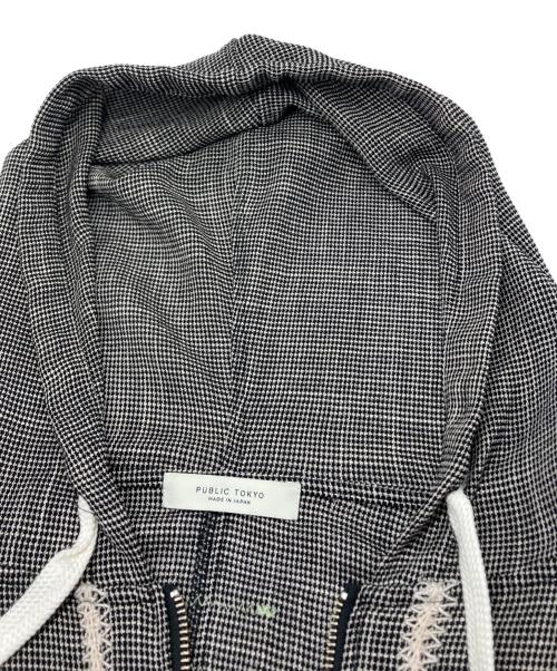 PUBLIC TOKYO（パブリックトウキョウ）PUBLIC TOKYO (パブリックトウキョウ) エンブロイダリーメッシュパーカー ブラック×ホワイト サイズ:FREEの古着・服飾アイテム