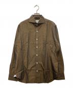 giannettoジャンネット）の古着「ホリゾンタルカラーシャツ」｜ブラウン