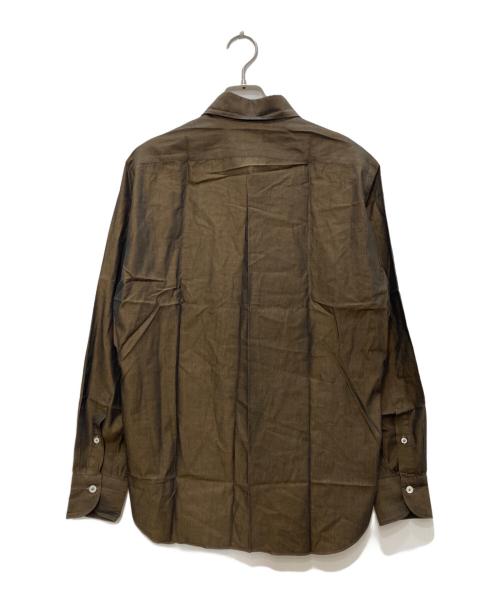 giannetto（ジャンネット）giannetto (ジャンネット) ホリゾンタルカラーシャツ ブラウン サイズ:41の古着・服飾アイテム