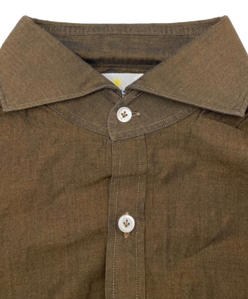 giannetto（ジャンネット）giannetto (ジャンネット) ホリゾンタルカラーシャツ ブラウン サイズ:41の古着・服飾アイテム