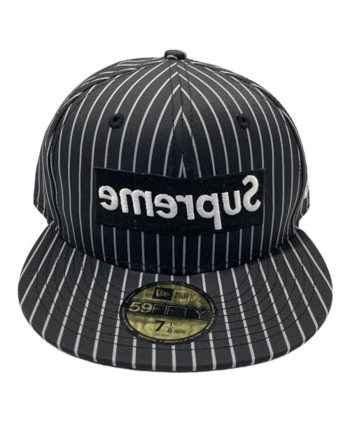 SUPREME（シュプリーム）Supreme (シュプリーム) COMME des GARCONS SHIRT (コムデギャルソンシャツ) Box Logo New Era Cap/ボックス ロゴ ニュー エラ キャップ ブラックの古着・服飾アイテム