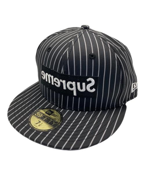 SUPREME（シュプリーム）Supreme (シュプリーム) COMME des GARCONS SHIRT (コムデギャルソンシャツ) Box Logo New Era Cap/ボックス ロゴ ニュー エラ キャップ ブラックの古着・服飾アイテム