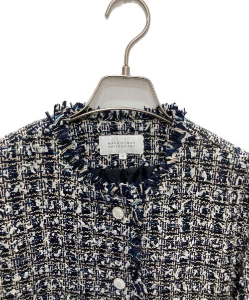 MACKINTOSH PHILOSOPHY（マッキントッシュ フィロソフィー）MACKINTOSH PHILOSOPHY (マッキントッシュ フィロソフィー) ツイードジャケット ブラック×ホワイト サイズ:38の古着・服飾アイテム
