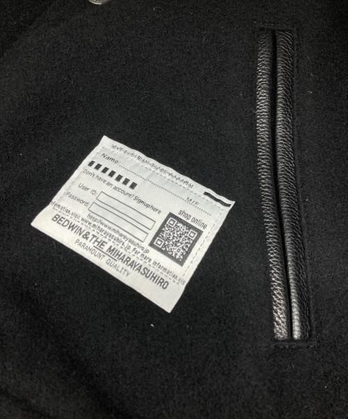 Maison MIHARA YASUHIRO（メゾン ミハラ ヤスヒロ）Maison MIHARA YASUHIRO BEDWIN &THE HEARTBREAKERS (ベドウィンアンドザ ハートブレイカーズ) Stadium Jacket/スタジアム ジャケット ブラック サイズ:44の古着・服飾アイテム