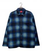 SUPREMEシュプリーム）の古着「Shadow Plaid Fleece Shirt/シャドウ プレイド フリース シャツ」｜ブルー