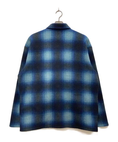 SUPREME（シュプリーム）Supreme (シュプリーム) Shadow Plaid Fleece Shirt/シャドウ プレイド フリース シャツ ブルー サイズ:Ｌの古着・服飾アイテム