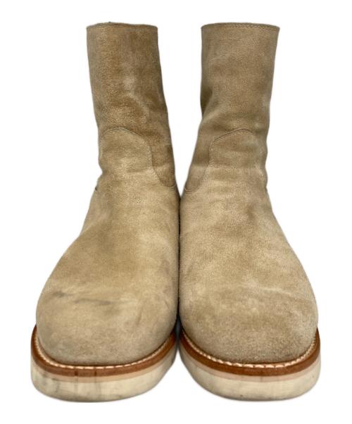 MINEDENIM（マインデニム）MINEDENIM (マインデニム) Suede Leather Back Zip Boots/スエード レザー バック ジップ ブーツ ベージュ サイズ:42の古着・服飾アイテム