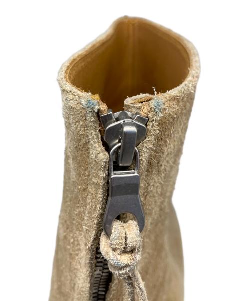 MINEDENIM（マインデニム）MINEDENIM (マインデニム) Suede Leather Back Zip Boots/スエード レザー バック ジップ ブーツ ベージュ サイズ:42の古着・服飾アイテム