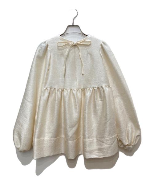 YORI（ヨリ）yori (ヨリ) シャイニーパフブラウス ベージュ サイズ:36の古着・服飾アイテム