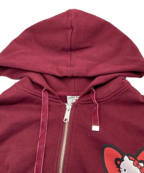 Snidel（スナイデル）Snidel (スナイデル) HELLO KITTY (ハローキティ) レースアップパーカー ボルドー サイズ:freeの古着・服飾アイテム