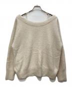 Snidelスナイデル）の古着「フォックスカシミヤキャミオフプルオーバー」｜ベージュ