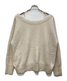 Snidel（スナイデル）の古着「フォックスカシミヤキャミオフプルオーバー」｜ベージュ