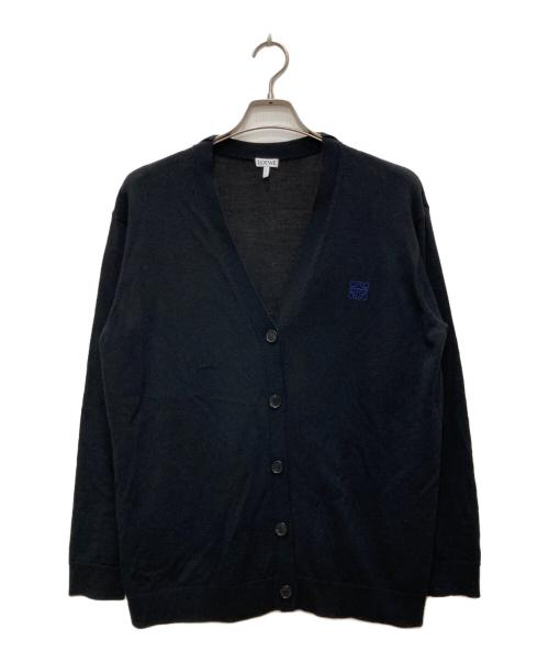 LOEWE（ロエベ）LOEWE (ロエベ) アナグラム刺繍ウールカーディガン ブラック サイズ:Ｍの古着・服飾アイテム