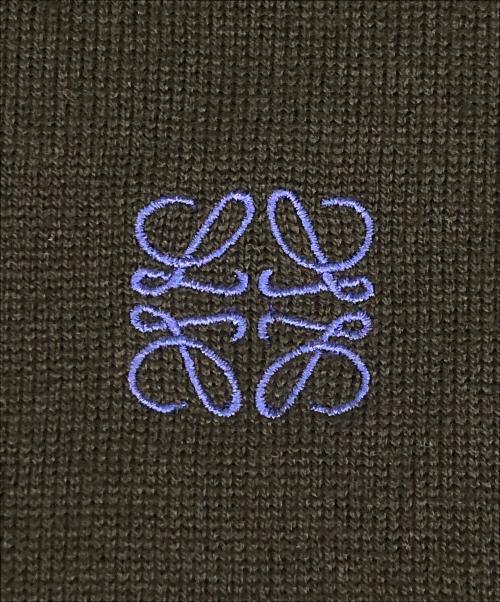 LOEWE（ロエベ）LOEWE (ロエベ) アナグラム刺繍ウールカーディガン ブラック サイズ:Ｍの古着・服飾アイテム