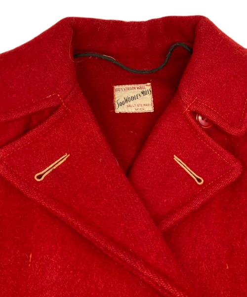 SOO WOOLEN MILLS（スー ウーレン ミルズ）SOO WOOLEN MILLS (スー ウーレン ミルズ) Pコート レッド サイズ:不明の古着・服飾アイテム