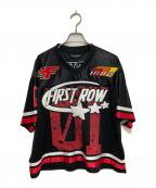 FIRST ROWファーストロウ）の古着「Bright Future Patch Football Jersey/フットボールシャツ」｜ブラック
