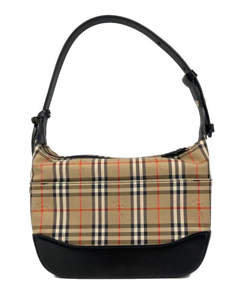 BURBERRY（バーバリー）BURBERRY (バーバリー) ノバチェックワンショルダーバッグ ベージュ×ブラックの古着・服飾アイテム