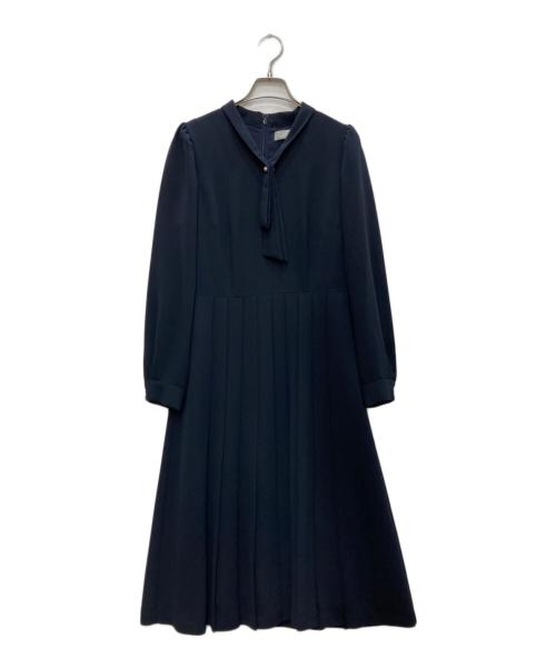 CELFORD（セルフォード）CELFORD (セルフォード) ボータイプリーツワンピース ネイビー サイズ:36の古着・服飾アイテム