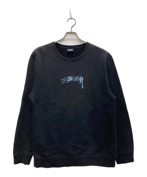 stussy（ステューシー）stussy (ステューシー) Smooth Stock Applique Sweat/スムース・ストック・アップリケ・スウェット ブラック サイズ:Lの古着・服飾アイテム